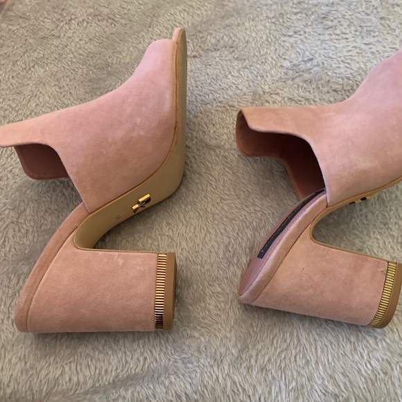 Donna Karan Suede Mules Rose Pink - Picture 2 of 3